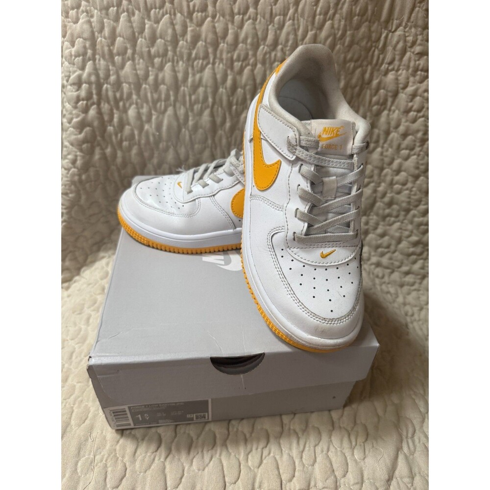 Nike Force 1 Low EasyOn (PS) White/University Gold Kids Size 1.5Y
